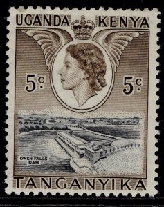 KENYA UGANDA TANGANYIKA QEII SG167, 5c black & deep brown, M MINT.