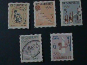 ​ALBANIA-1963 SC#666-70  SUMMER OLYMPIC GAMES TOKYO'64 MNH VF-LAST ONE