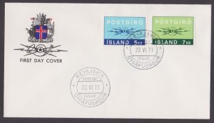 ICELAND - 1971 SCOTT#431-432 - 2V FDC