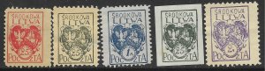 Central Lithuania #1-5 MH. Nice Set