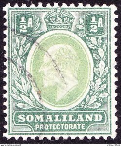 SOMALILAND PROTECTORATE 1905 KEDVII 1/2a Dull Green & Green SG45 FU