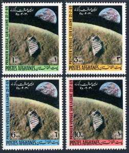 Afghanistan 813-816, MNH. Michel 1066-1069. Moon landing: Man's Footprint.1969.