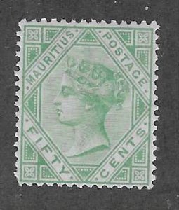 Mauritius #66  50c Queen Victoria (MNH)  CV $6.50