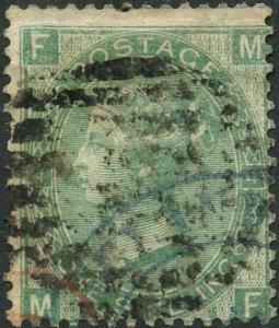 SG101 1/- Green wmk Emblems Cat 240 Fine used