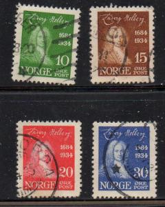 Norway Sc 158-61 1934 Holberg stamp set used