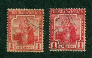 Trinidad & Tobago 1913 #2 & 2a U SCV(2020)=$0.50