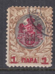 SERBIA, 1903 Arms overprint 1p. on 5d. Black & Brown, used.