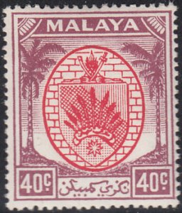 Malaya Negri Sembilan 1949-55 MH Sc 54 40c Coat of Arms
