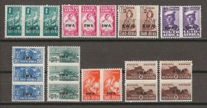 SOUTH WEST AFRICA 1943/44 SG 123/130b MNH