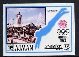 Ajman 1971 Swimming 15dh from Munich Olympics imperf set ...
