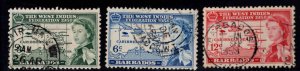 Barbados Scott 248-250 Used  Map of the West Indies stamp set