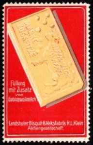 Vintage Germany Poster Stamp Waffle Filling With Added Whole Mountain Milk
