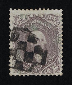 GENUINE SCOTT #78 VF-XF USED 1862 TRUE LILAC COLOR CHECKERBOARD CANCEL #17770