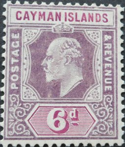 Cayman Islands 1908 KEVII 6d SG 30 mint