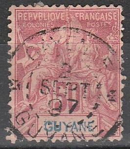 French Guiana #46 F-VF  Used  CV $18.00  (A9571)