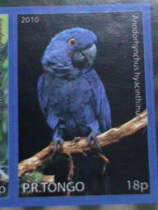 ​TONGA STAMP-HYACINTH MACAW  PARROT-MNH STAMP SHEET