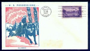 US #800 FIRST DAY COVER, Alaska, Bronesky cachet, Very Colorful,  Super nice,...