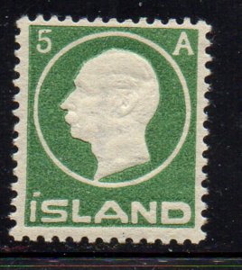 Iceland 1912 5 aur green Frederik VIII stamp mint