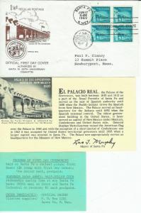 Santa Fe New Mexico Official FDC +Text Cards 350th Anniv Comm. Palace Governors