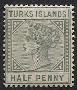 TURKS ISLANDS Sc 51 Die B 1/2d MLH F-VF