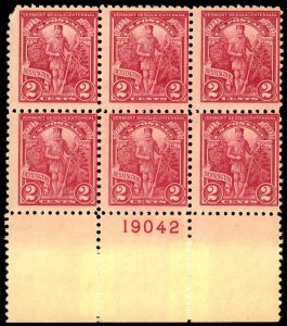 US Sc 643 MH PLATE BLOCK - 1927 2¢ - Vermont Sesquicentennnial - See Descript.