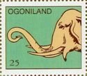 OGONILAND, NIGERIA - 2013 - Elephant Head -Imperf Single Stamp-MNH-Private Issue