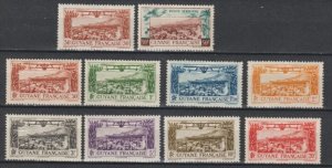 French Guiana 1933-42, Airmail, YVERT 11/18, Scott C1-C8,C8A-B VF MLH*OG (RMD-8)