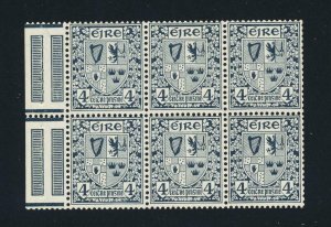 IRELAND 1940, 4d BOOKLET PANE WMK UP, VF MNH SG#117 HB#BP12 Sc#112a (SEE BELO