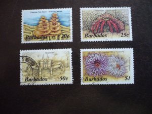 Stamps - Barbados - Scott# 645a,651a,646d,656d - Used Part Set of 4 Stamps