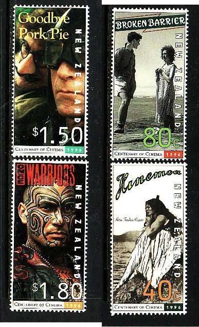New Zealand-Sc#1379-82- id8-unused NH set-Cinema-Motion Pictures-Movies-1996-