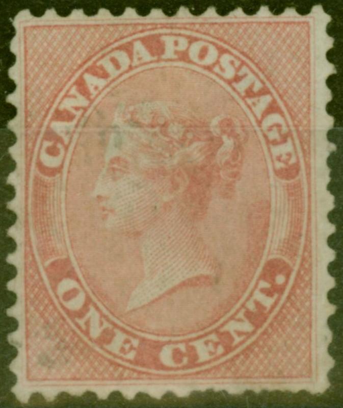 Canada 1859 1c Pale Rose SG29 Good Lightly Used