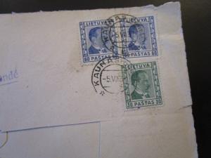 Lithuania 1937 Airmail Cover to France / Address Cut Out (II) - Z5386