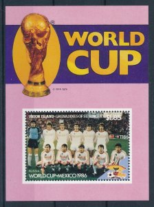 [112178] Union Island Gren. St. Vincent 1986 World Cup football Sheet MNH