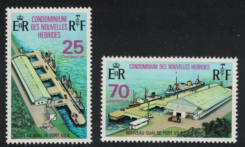 Fr. New Hebrides Opening of New Wharf at Port Vila 2v SG#F193-F194 SC#194-195