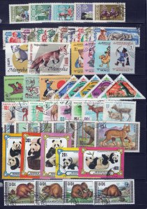 Mongolia Stamp Collection of Wildlife, Farm Animals, Dinosaurs  ZAYIX 1223S0089