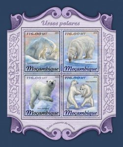 MOZAMBIQUE - 2018 - Polar Bears - Perf 4v Sheet - Mint Never Hinged
