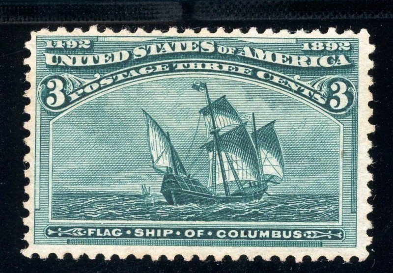 USAstamps Unused FVF US 1893 Columbian Expo Flagship of Columbus Scott 232 OG NH