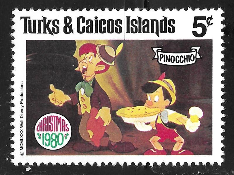 Turks & Caicos Islands #448 5c Christmas-Scenes from Pinocchio MHR