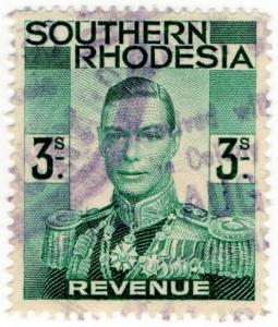 (I.B) Southern Rhodesia Revenue : Duty Stamp 3/-