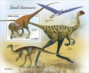 Sierra Leone - 2022 Small Dinosaurs on Stamps - Stamp Souvenir Sheet SRL220311b