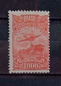 Brazil 1929 airpost MH Santos Dumont's 1pz w.206 Typo red seen condition