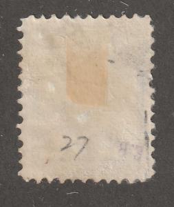 Persian stamp, Scott# 27, used, Perf 10.5, hr, lilac and black, # L-14