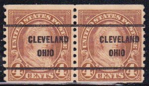 Precancel - Cleveland, OH PSS 601-61 Coil Pair - No Gum