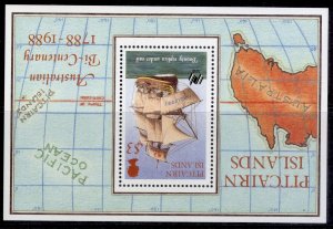 PITCAIRN ISLANDS SG MS314w, 1988 $3 Bounty mini sheet, NH MINT. Cat £42. WMK INV