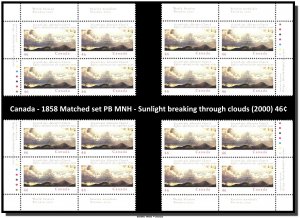 Canada - #1858 Matched set PB MNH - Sunlight breaking through clouds (2000) 46¢