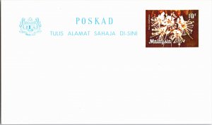 Malaya, Worldwide Government Postal Card, Flowers