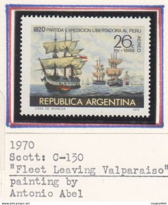 Arg052 1970 Argentina Air Mail Transport Ships Fleet Leaving Valparaiso 1St M...