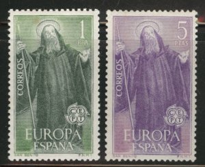 SPAIN Scott 1313-1314 Europa 1965 MNH**St. Benedict set