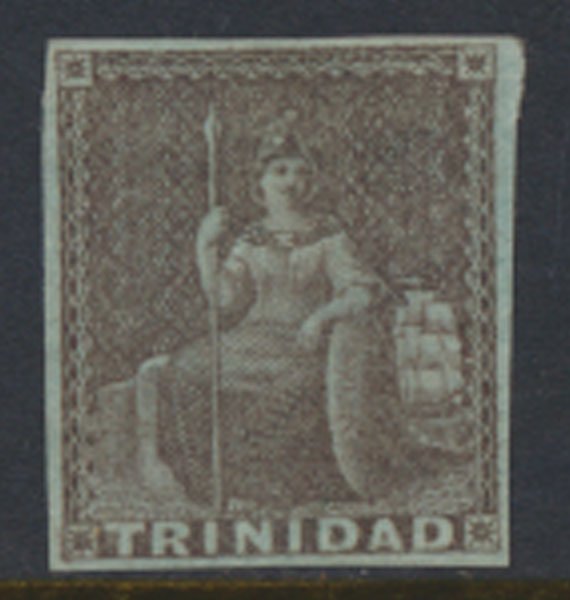 Trinidad SG 2 Used  Purple brown 1851 SC# 2 - 4 margins see details & scans 