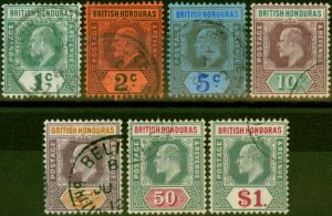 British Honduras 1904-07 Set of 7 to $1 SG84a-91 V.F.U